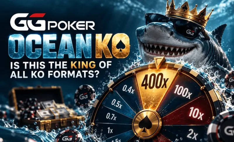 Roda de multiplicadores do Ocean KO da GGPoker, de 0,4x a 400x