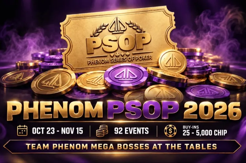 Arte da Phenom Series of Poker 2026 com as datas de 23 de outubro a 15 de novembro